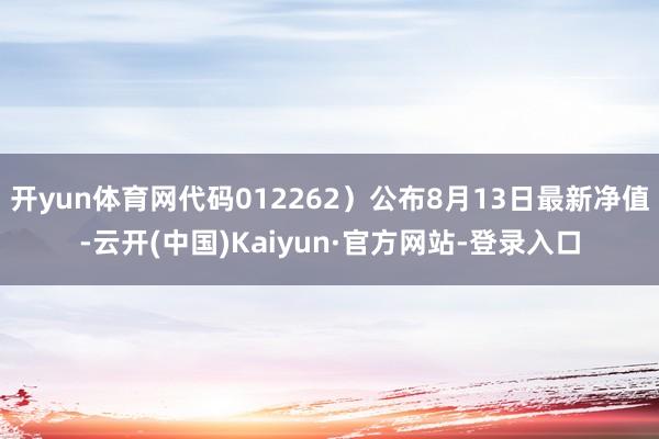 开yun体育网代码012262）公布8月13日最新净值-云开(中国)Kaiyun·官方网站-登录入口