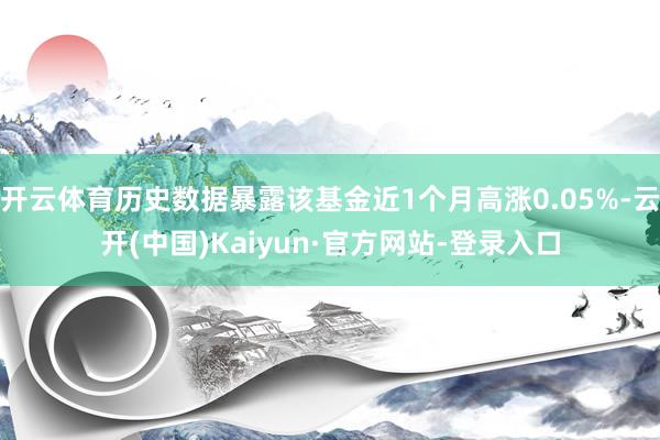 开云体育历史数据暴露该基金近1个月高涨0.05%-云开(中国)Kaiyun·官方网站-登录入口