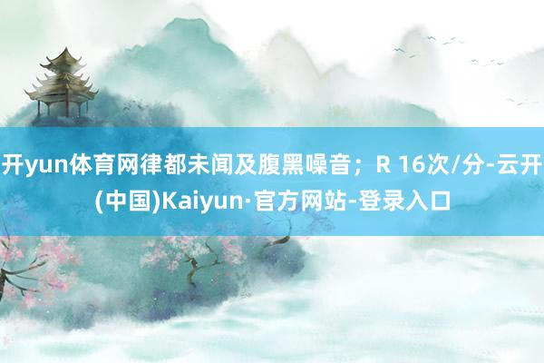 开yun体育网律都未闻及腹黑噪音；R 16次/分-云开(中国)Kaiyun·官方网站-登录入口